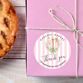 Elegant Utensils Cooking Bakery Thank you ラウンドシール