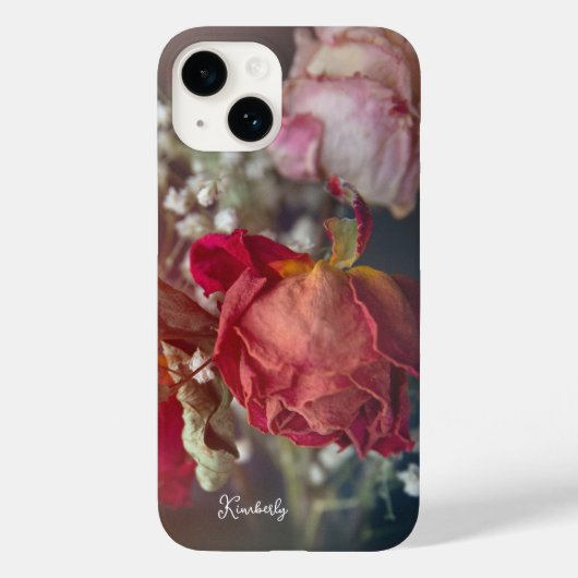 Elegant Valentine Dried Roses Custom iPhone Case Case-Mate iPhoneケース (裏面)