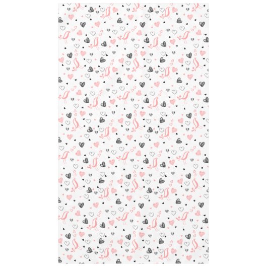 Elegant Valentine Heart Tablecloth Love Gift テーブルクロス (正面)