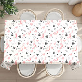 Elegant Valentine Heart Tablecloth Love Gift テーブルクロス