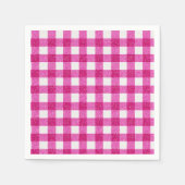 Elegant Valentine Pink Glitter Tartan on White スタンダードカクテルナプキン (正面)