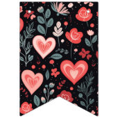 Elegant Valentine's Day floral bunting banner バンティングフラッグ (第2の旗)