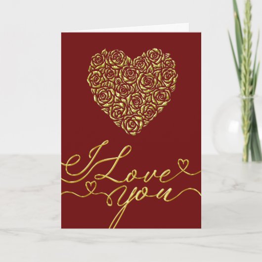 Elegant Valentine's Day Heart カード (正面)