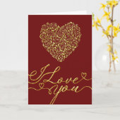 Elegant Valentine's Day Heart カード (黄色い花)
