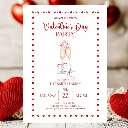 Elegant Valentine's day party 招待状