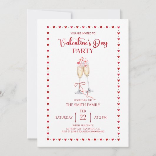Elegant  Valentine's day party  招待状 (正面)