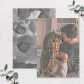 Elegant Vellum Overlay Watercolor Photo Wedding セーブザデート