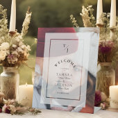 Elegant Vellum Transparency Wedding Initials Photo 台座サイン