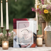 Elegant Vellum Transparency Wedding Initials Photo 台座サイン