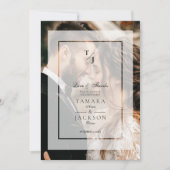 Elegant Vellum Transparency Wedding Photo  サンキューカード (正面)