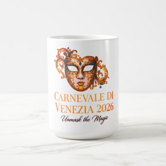 Elegant Venetian Mask Ceramic Mug コーヒーマグカップ (中央)