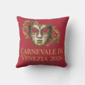 Elegant Venetian Mask Throw Pillow クッション (裏面)