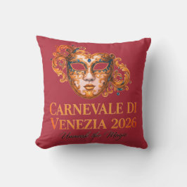 Elegant Venetian Mask Throw Pillow クッション