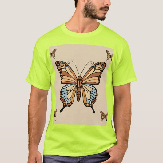 Elegant ventage butterfly art. tシャツ (正面)