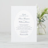 Elegant Vertical Stripe Classic Wedding Invitation 招待状 (スタンド正面)