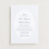 Elegant Vertical Stripe Classic Wedding Invitation 招待状