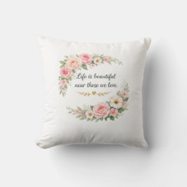 Elegant Very Good Floral Decorative Throw Pillow クッション