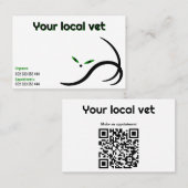 Elegant vet minimalist black cat 名刺 (正面/裏面)