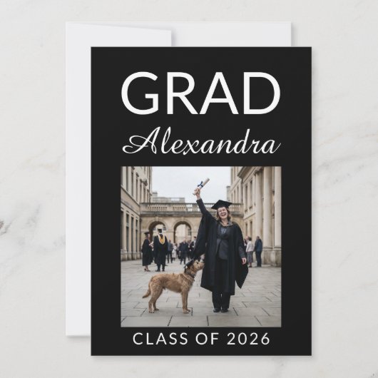 Elegant Veterinary Medicine Graduation Party 招待状 (正面)