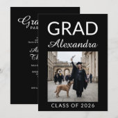 Elegant Veterinary Medicine Graduation Party 招待状 (正面/裏面)