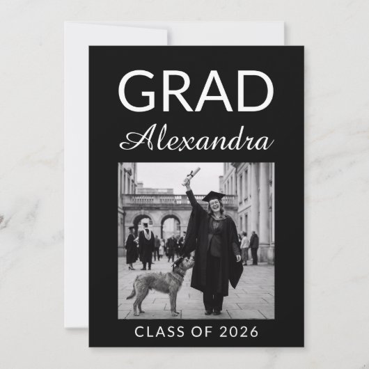 Elegant Veterinary Medicine Graduation Party 招待状 (正面)