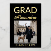 Elegant Veterinary Medicine Graduation Party 箔招待状 (正面)