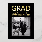 Elegant Veterinary Medicine Graduation Party 箔招待状 (正面)