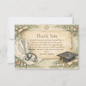 Elegant Veterinary White Coat Graduation Party サンキューカード (正面)