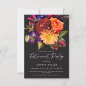 Elegant Vibrant Floral Retirement Party 招待状 (正面)