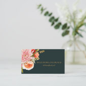 Elegant Vibrant Flowers on Dark Teal 名刺 (スタンド正面)