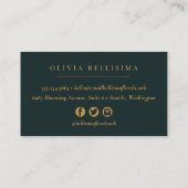 Elegant Vibrant Flowers on Dark Teal 名刺 (裏面)