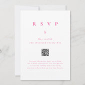 Elegant Vibrant Pink Orange Floral Wedding QR Code 招待状 (裏面)