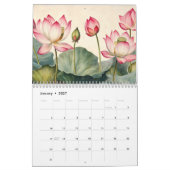 Elegant Vibrant Watercolor Botanical 2026 カレンダー (1月 2027)