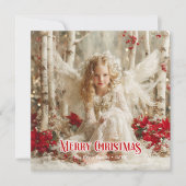 Elegant Victorian angel red and gold classic card シーズンカード (正面)