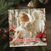 Elegant Victorian angel red and gold classic card シーズンカード