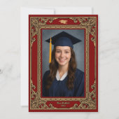 Elegant Victorian Era 1877 Graduation 案内状 (正面)