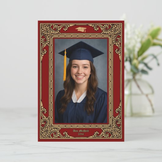 Elegant Victorian Era 1877 Graduation 案内状 (スタンド正面)