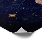 Elegant Victorian Girl & Black Cat In Paris ポスター (角)