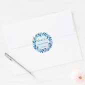 Elegant Victorian Navy Blue Daisy Floral Botanical ラウンドシール (封筒)