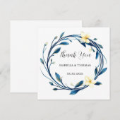 Elegant Victorian Navy Blue Lily Floral Botanical  招待状 (正面/裏面)