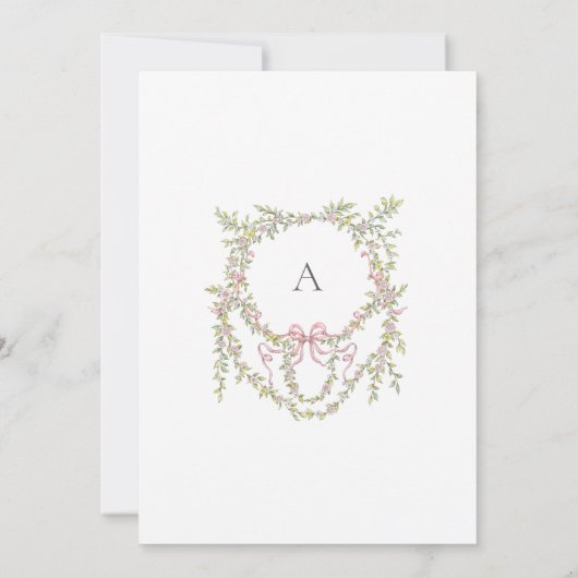 Elegant Victorian Pastel Floral Bow Bridal Shower 招待状 (裏面)