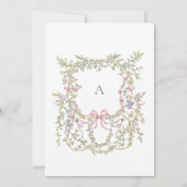 Elegant Victorian Pastel Floral Bow Bridal Shower 招待状 (裏面)