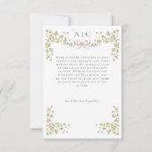 Elegant Victorian Pastel Floral Bow Wedding サンキューカード (裏面)