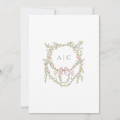 Elegant Victorian Pastel Floral Bow Wedding 招待状 (裏面)