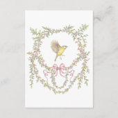 Elegant Victorian Pastel Floral Bow Wedding Detail エンクロージャーカード (裏面)