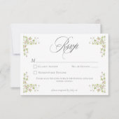 Elegant Victorian Pastel Floral Bow Wedding QR 出欠カード (正面)