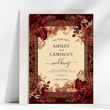 Elegant Victorian Red Gold Wedding