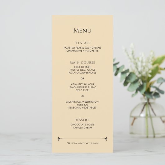 Elegant Victorian Red Gold Wedding Menu メニュー (スタンド正面)