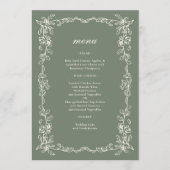 Elegant Victorian Sage Green Wedding メニュー (正面)