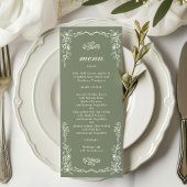 Elegant Victorian Sage Green Wedding メニュー